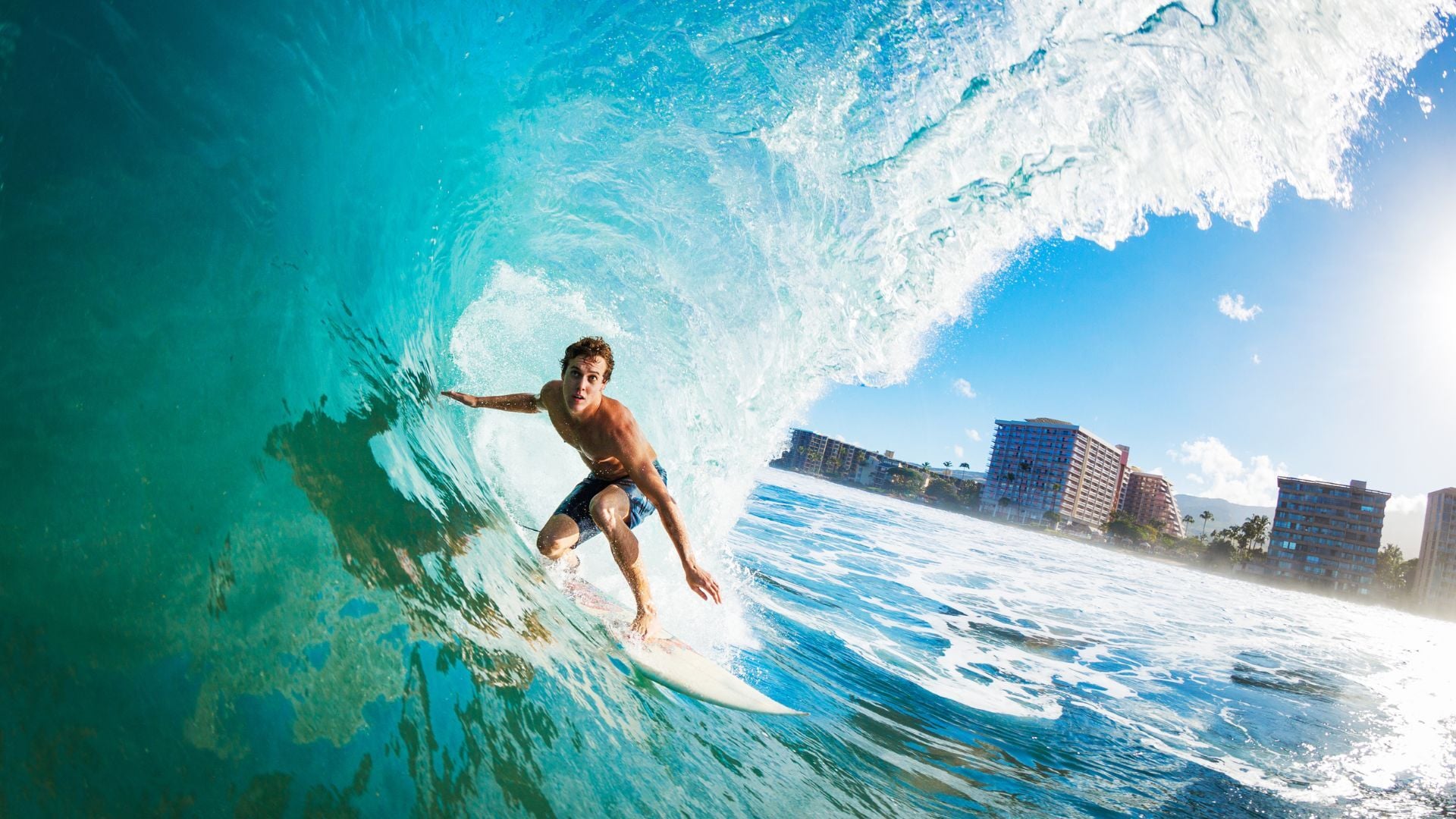 A clean, well-shaped wave peeling along a sandbar.